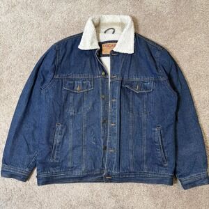 Oscar Jeans Sherpa Lined Denim Jacket Men's 4XL Blue Trucker Coat